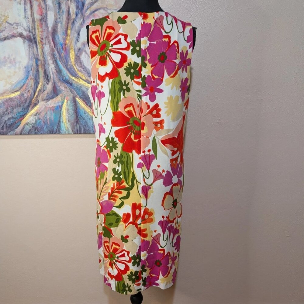 ❤️Anne Klein Floral Print Sleeveless Shift Dress Egret Multi Size 12❤️ - Picture 3 of 8
